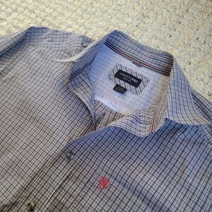 Ariat Men's Gray Plaid Casual Button Down Shirt